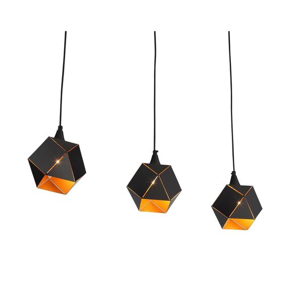 Люстра подвесная ST-Luce Enigma [Черный/Черный, Золото E14 3*40W]