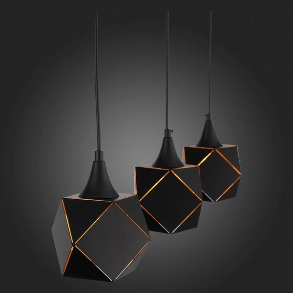 Люстра подвесная ST-Luce Enigma [Черный/Черный, Золото E14 3*40W]