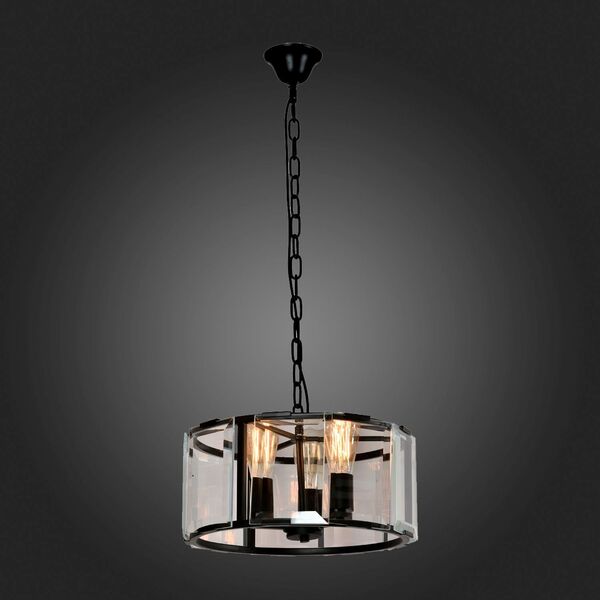 Люстра подвесная ST-Luce Peltro  [Черный/Прозрачный E27 5*60W]