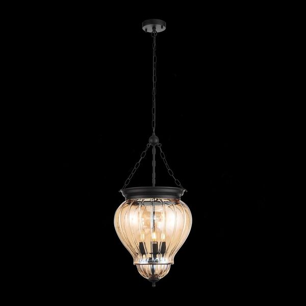 Люстра подвесная ST-Luce Sotto[Черный/Янтарный E14 3*60W]