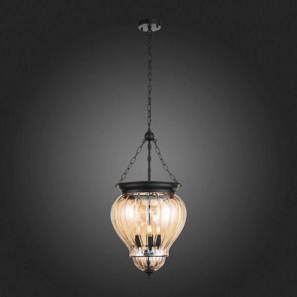 Люстра подвесная ST-Luce Sotto[Черный/Янтарный E14 3*60W]
