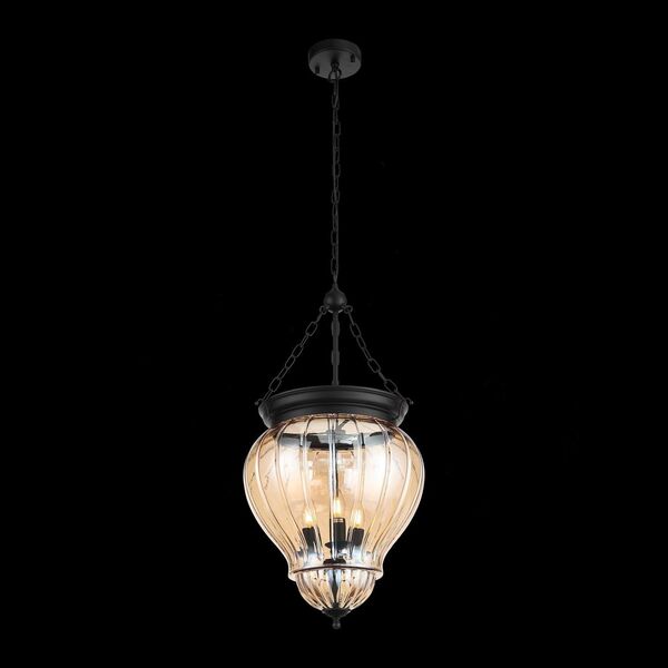 Люстра подвесная ST-Luce Sotto[Черный/Янтарный E14 3*60W]