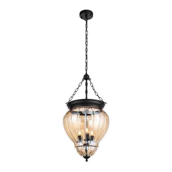 Люстра подвесная ST-Luce Sotto[Черный/Янтарный E14 3*60W]