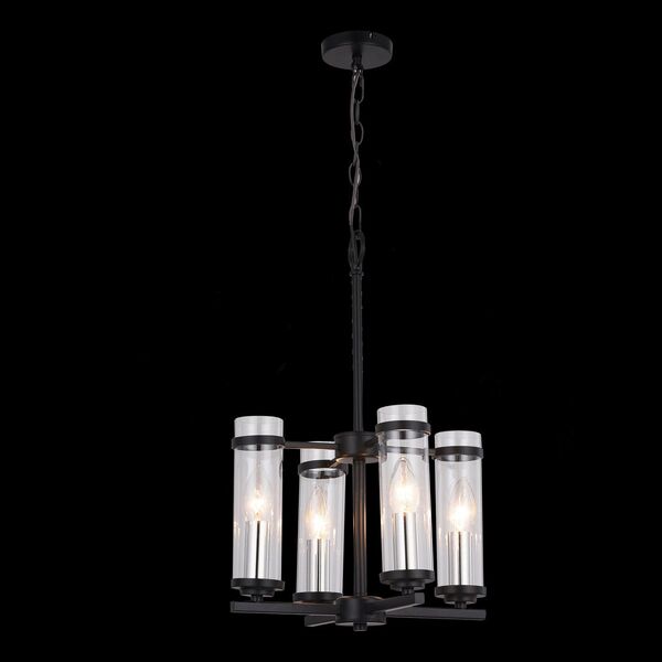 Люстра подвесная ST-Luce Bichero [Черный, Никель/Прозрачный E14 4*60W]