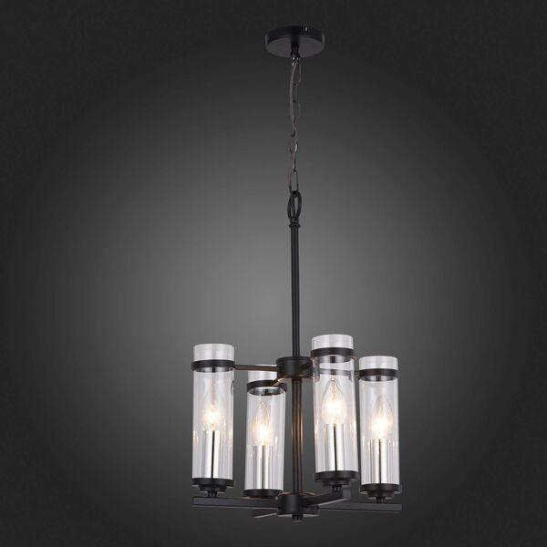 Люстра подвесная ST-Luce Bichero [Черный, Никель/Прозрачный E14 4*60W]