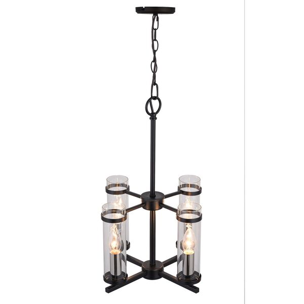 Люстра подвесная ST-Luce Bichero [Черный, Никель/Прозрачный E14 4*60W]