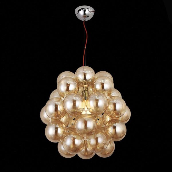 Люстра подвесная ST-Luce Odetta [Хром/Янтарный E27 3*60W]