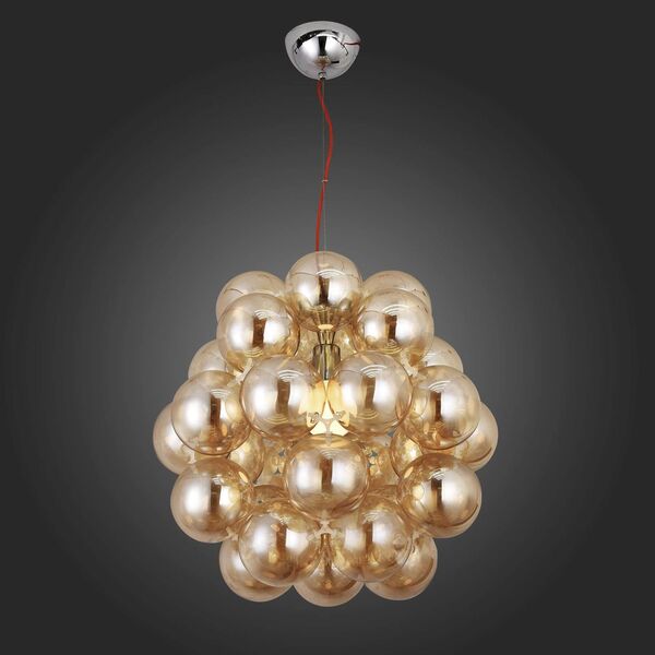 Люстра подвесная ST-Luce Odetta [Хром/Янтарный E27 3*60W]