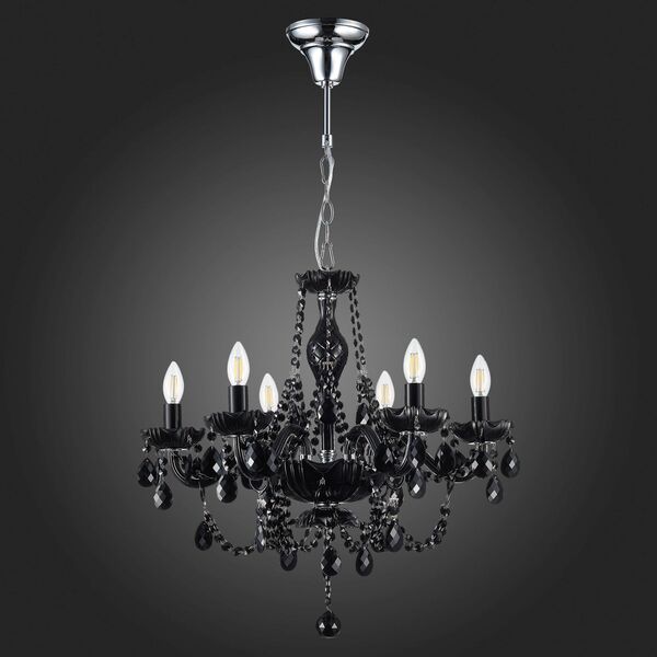 Люстра подвесная ST-Luce Odilia [Черный, Хром/Черный E14 6*40W]