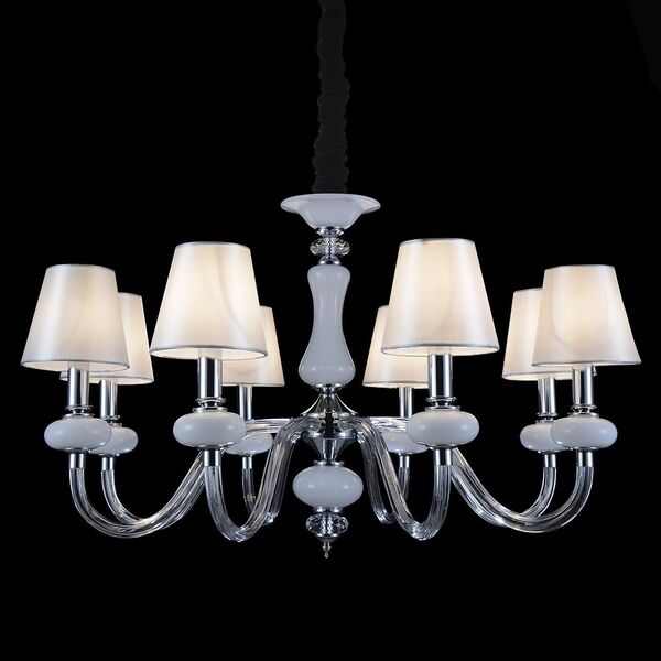 Люстра подвесная ST-Luce Lume [Хром, Белый, Прозрачный/Белый E14 8*40W]