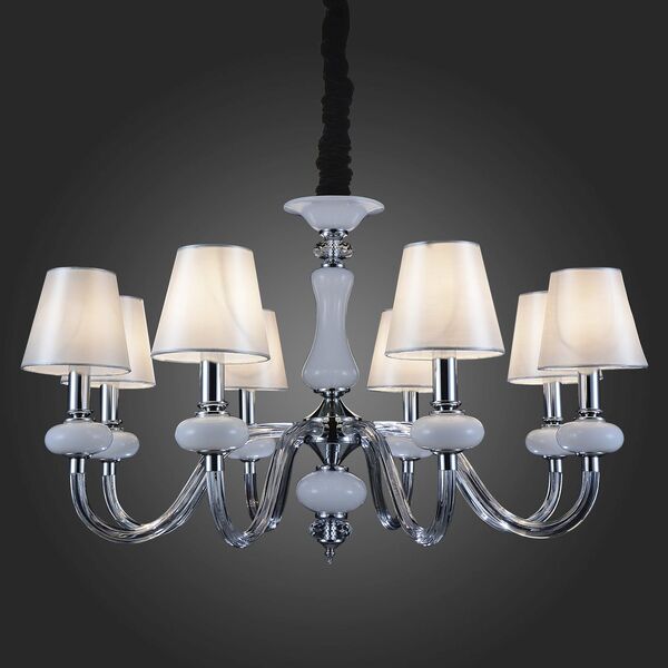 Люстра подвесная ST-Luce Lume [Хром, Белый, Прозрачный/Белый E14 8*40W]