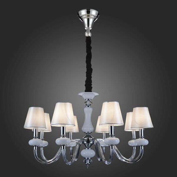 Люстра подвесная ST-Luce Lume [Хром, Белый, Прозрачный/Белый E14 8*40W]