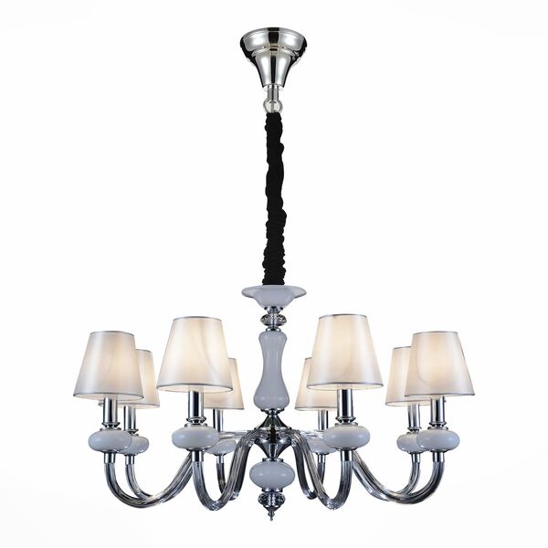 Люстра подвесная ST-Luce Lume [Хром, Белый, Прозрачный/Белый E14 8*40W]