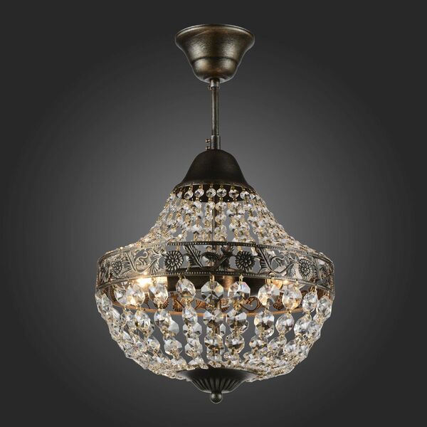 Люстра подвесная ST-Luce Anticato [Черное золото/Прозрачный E14 3*40W]