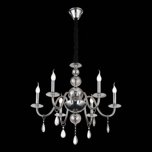 Люстра подвесная ST-Luce Siema [Хром, Дымчатый, Прозрачный E14 6*40W]