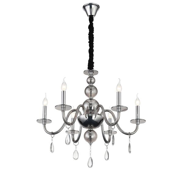 Люстра подвесная ST-Luce Siema [Хром, Дымчатый, Прозрачный E14 6*40W]