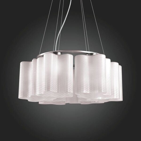 Люстра подвесная ST-Luce Onde[Серебристый/Белый с полосками E27 6*60W]