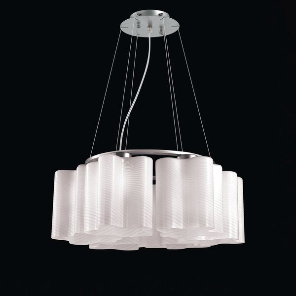 Люстра подвесная ST-Luce Onde[Серебристый/Белый с полосками E27 6*60W]