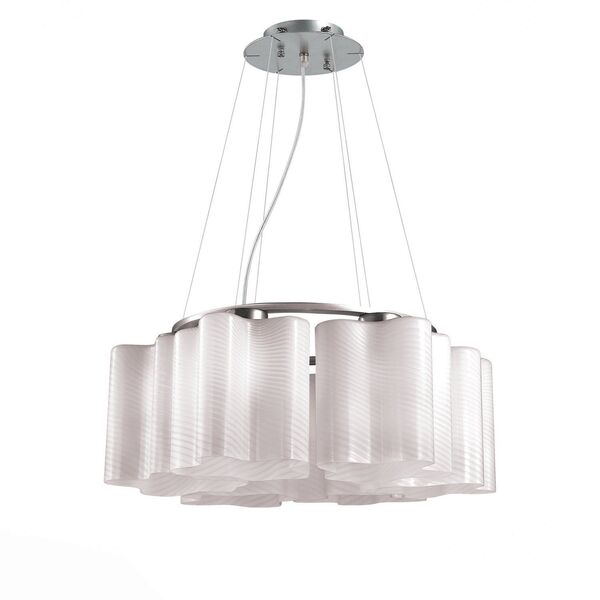 Люстра подвесная ST-Luce Onde[Серебристый/Белый с полосками E27 6*60W]