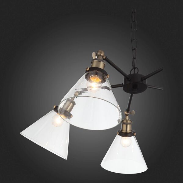 Люстра подвесная ST-Luce Evoluto [Черный, Матовое золото/Прозрачный E27 5*60W]