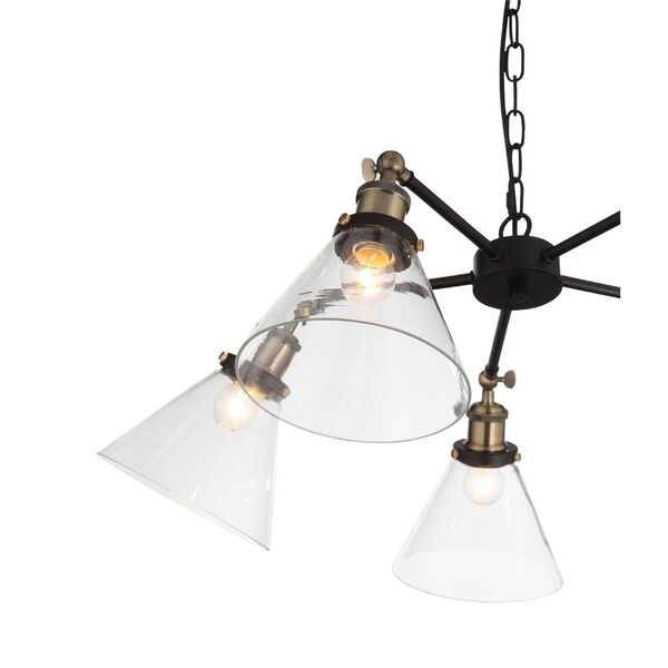 Люстра подвесная ST-Luce Evoluto [Черный, Матовое золото/Прозрачный E27 5*60W]