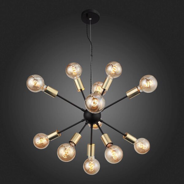 Люстра подвесная ST-Luce Foglione [Черный, Золото E27 12*7W]