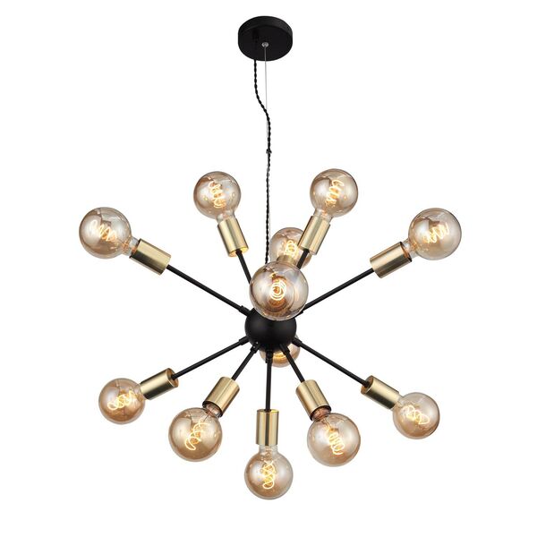 Люстра подвесная ST-Luce Foglione [Черный, Золото E27 12*7W]