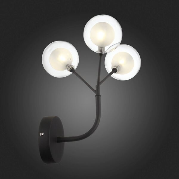 Бра ST Luce Demele [Черный/Прозрачный, Белый G4 LED 3*2W]