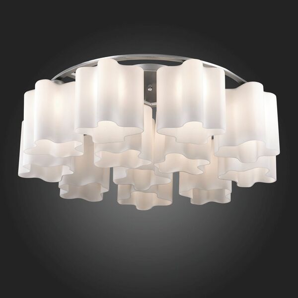 Люстра потолочная ST-Luce Onde [Серебристый/Белый E27 12*60W (из 2-х коробок)]