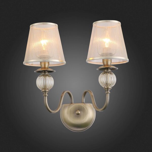 Бра ST-Luce Grazia [Бронза, Прозрачный/Бежевый, Бронза E14 2*40W]