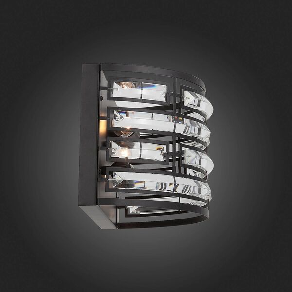 Бра ST-Luce Chiarezza [Черный/Черный, Прозрачный E14 2*40W]