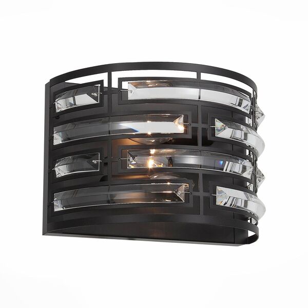 Бра ST-Luce Chiarezza [Черный/Черный, Прозрачный E14 2*40W]