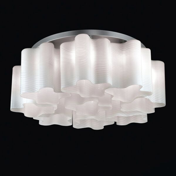 Люстра потолочная ST-Luce Onde [Серебристый/Белый с полосками E27 9*60W]