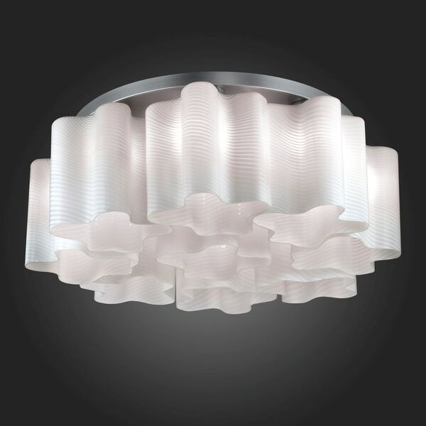 Люстра потолочная ST-Luce Onde [Серебристый/Белый с полосками E27 9*60W]