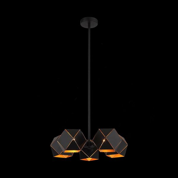 Люстра потолочная ST-Luce Enigma  [Черный/Черный, Золото E14 5*40W]