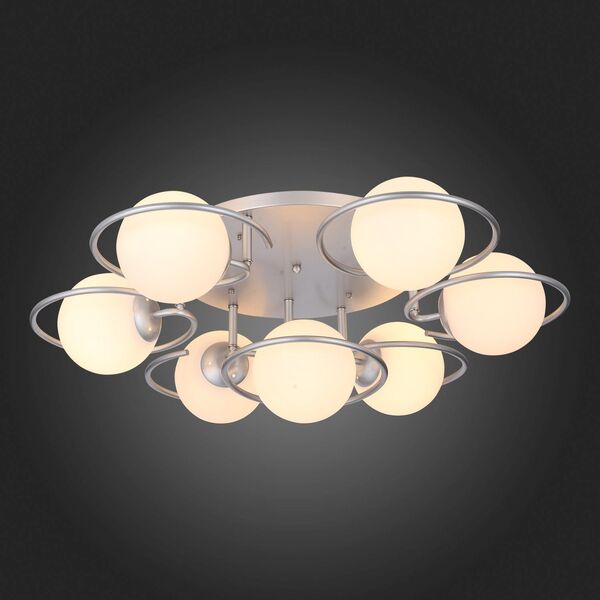 Люстра потолочная ST-Luce Galio [Серебристый/Белый E27 7*60W]