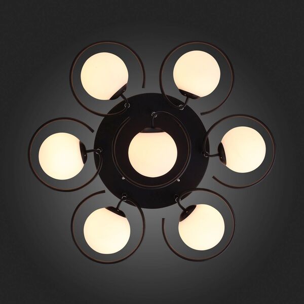 Люстра потолочная ST-Luce Galio [Черный/Белый E27 7*60W]