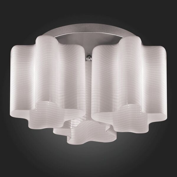 Люстра потолочная ST-Luce Onde [Серебристый/Белый с полосками E27 3*60W]