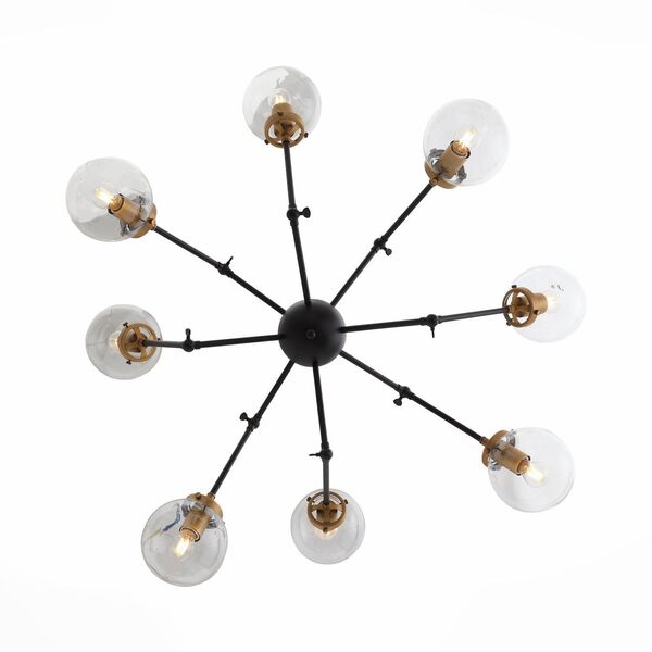 Люстра потолочная ST-Luce Varieta [Черный, Золото/Прозрачный E27 8*40W (из 2-х коробок)]