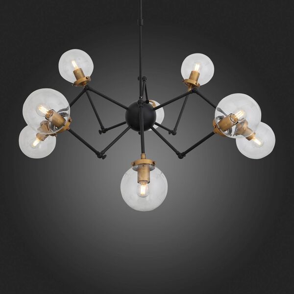 Люстра потолочная ST-Luce Varieta [Черный, Золото/Прозрачный E27 8*40W (из 2-х коробок)]