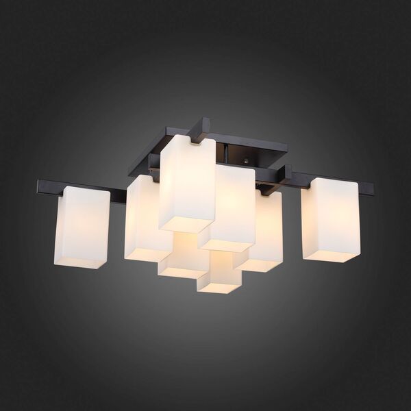 Люстра потолочная ST-Luce Caset [Черный/Белый E27 8*40W]