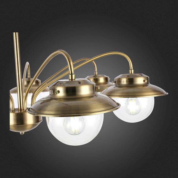 SLE110102-07 Светильник потолочный Античная бронза/Прозрачный E14 8*40W