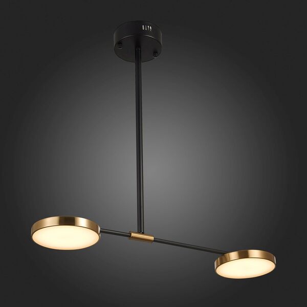 SL1605.403.02 Светильник подвесной ST-Luce Черный/Латунь, Белый LED 2*8,5W 3000K
