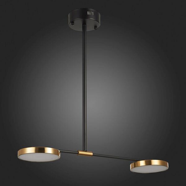 SL1605.403.02 Светильник подвесной ST-Luce Черный/Латунь, Белый LED 2*8,5W 3000K