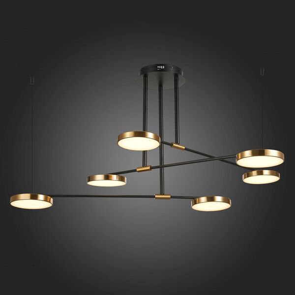SL1605.403.06 Светильник подвесной ST-Luce Черный/Латунь, Белый LED 6*7,5W 3000K