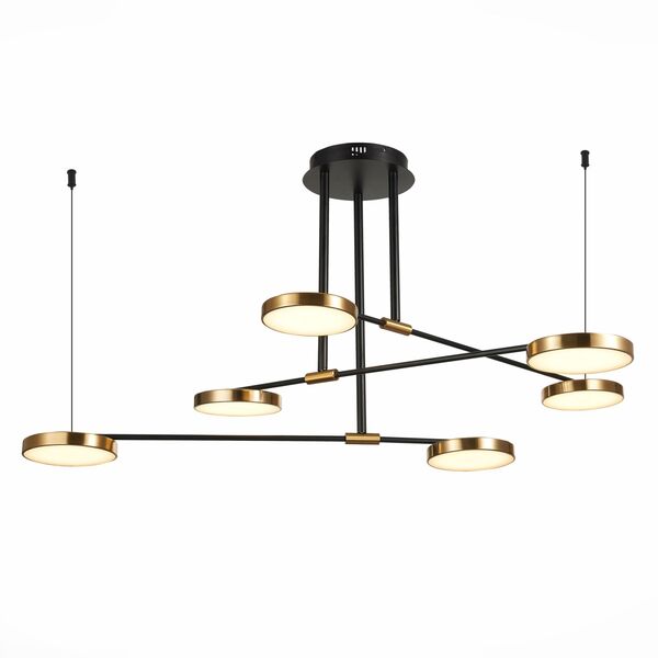 SL1605.403.06 Светильник подвесной ST-Luce Черный/Латунь, Белый LED 6*7,5W 3000K