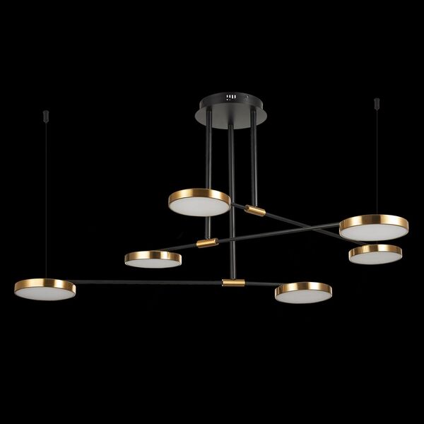 SL1605.403.06 Светильник подвесной ST-Luce Черный/Латунь, Белый LED 6*7,5W 3000K