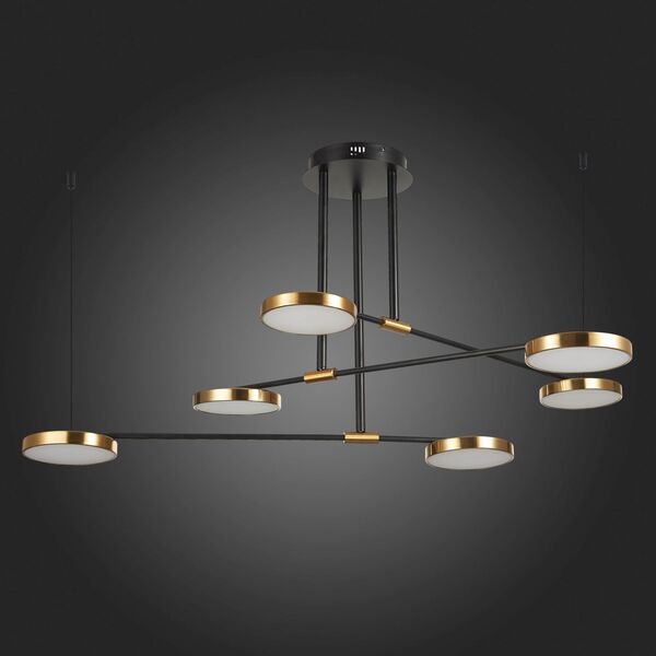 SL1605.403.06 Светильник подвесной ST-Luce Черный/Латунь, Белый LED 6*7,5W 3000K