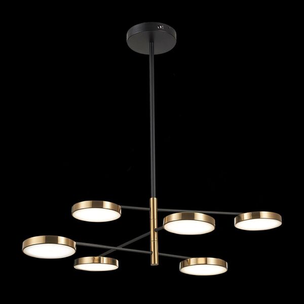 SL1605.413.06 Светильник подвесной ST-Luce Черный/Латунь, Белый LED 6*7,5W 3000K