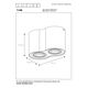 TUBE Spot 2xGU10 excl Round  White